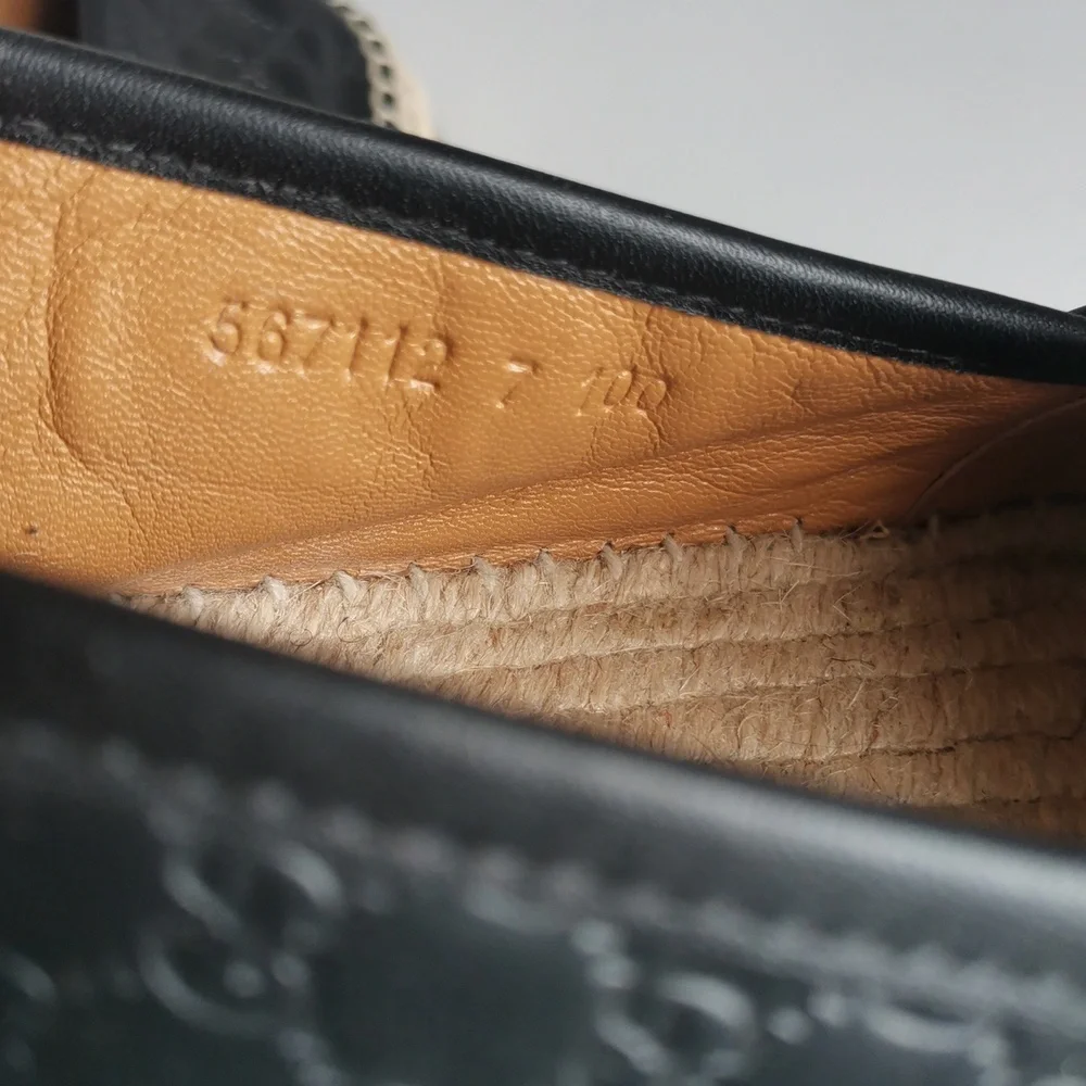 GUCCI MEN’S MICROGUCCISSIMA LEATHER ESPADRILLE Size:7
